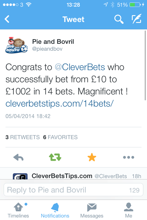 WE DID IT - We turned £10 into £1000 completing our 14 bets challenge -  Clever Bets